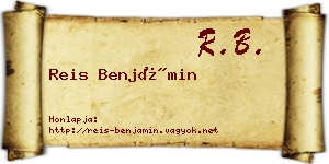 Reis Benjámin névjegykártya
